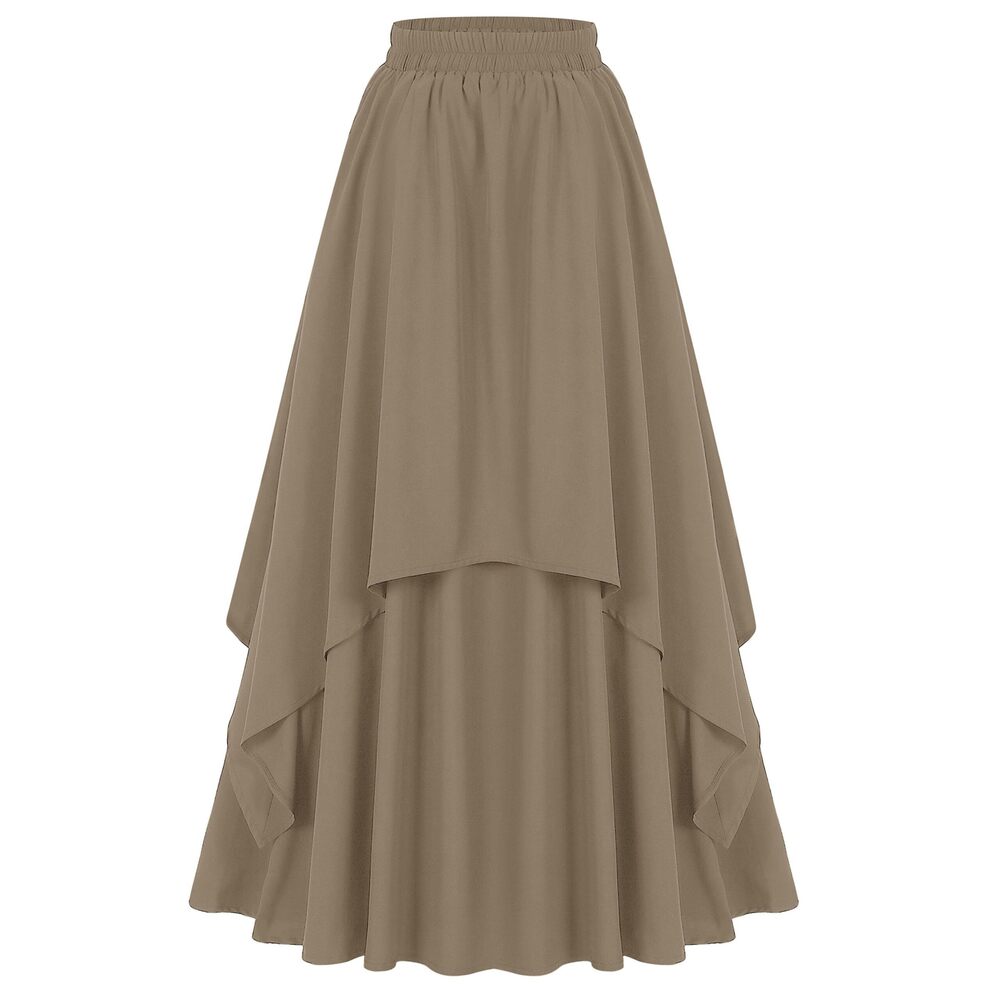 7677 Long Victorian Skirt Renaissance Skirts Double Layered Long Skirt